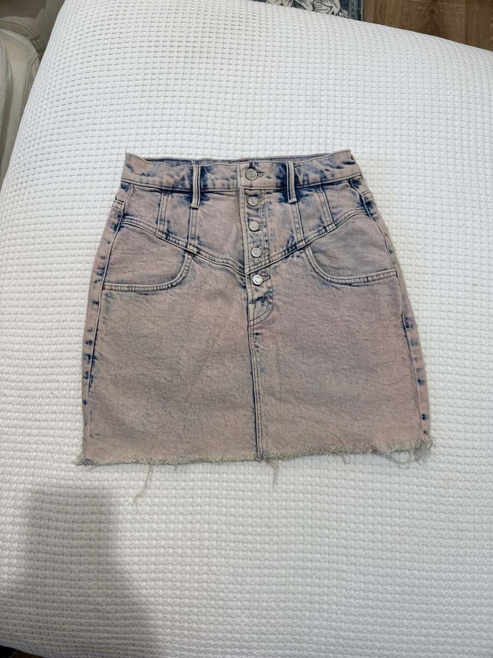 Mother Superior The Vagabond High Waisted Denim Mini Skirt Size 26